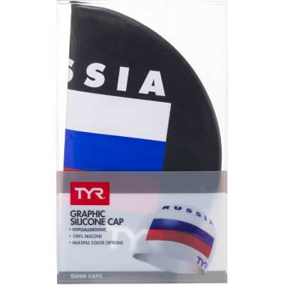 Шапочка для плавания Russia Silicone Swim Cap, силикон, LCSRUS/001,черный