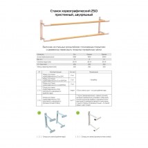 Станок хореографический двухрядный пристенный (бук) 1,5 м Zavodsporta